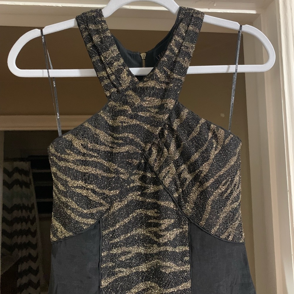 Gold Tiger Striped mini-dress